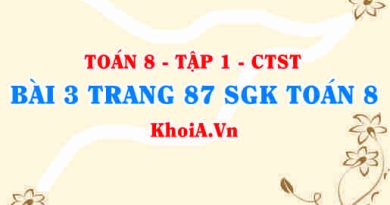 Bài 3 trang 87 SGK Toán 8 Tập 1 Chân trời sáng tạo